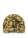Versace Men Printed Polyester Baseball Cap In Black