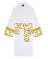 Versace Barocco-print Bath Robe In White