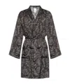Versace Barocco-print Belted Robe In Black