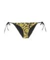 Versace Barocco Print Bikini Bottoms In Green