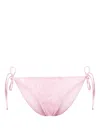Versace Light Pink Barocco Print Bikini Bottoms In Pink