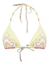 Versace Barocco Triangle Bikini Top Adjustable Straps In Multi