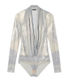 Versace La Coupe Des Dieux Draped Bodysuit In Gray