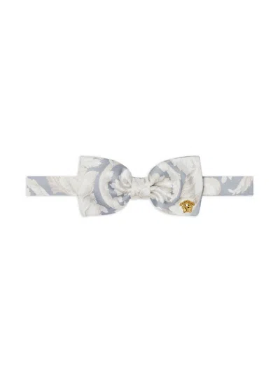 Versace Kids' Barocco-print Bow Tie In Grey