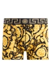 Versace Barocco Trunks In Black Gold