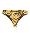 Versace Barocco-print Briefs In Yellow