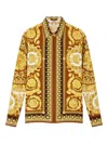 Versace Barocco Silk Shirt In Gold
