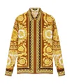 Versace Barocco Silk Shirt In Gold