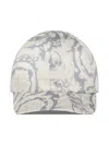Versace Barocco-print Cap In Grey