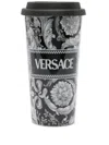 Versace Barocco-print Ceramic Travel Mug (0,5 L) In Black