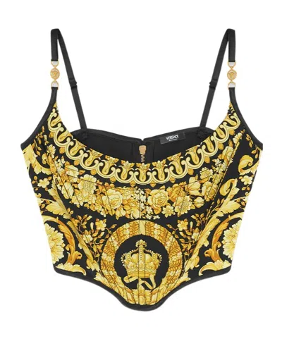 VERSACE BAROCCO-PRINT CORSET TOP