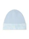Versace Barocco-print Cotton-blend Beanie In Blue