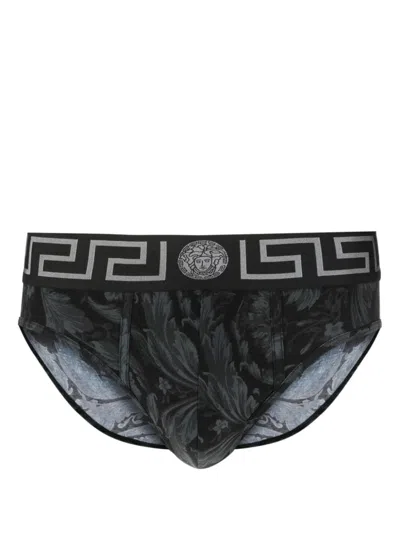 Versace Baroque-print Cotton Briefs In Multicolor