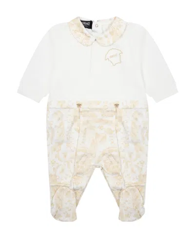 Versace Barocco-print Cotton Pajamas In White