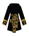 Versace Barocco-print Cotton Robe In Multicolor