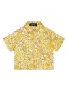 Versace Barocco-print Cotton Shirt In Yellow