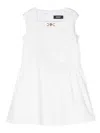 Versace Girl's Barocco Sangallo Sleeveless Poplin Dress In White