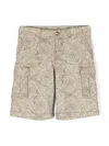 Versace Barocco Kids Cargo Shorts In Neutrals