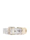 Versace Barocco-print Dog Collar In Neutrals