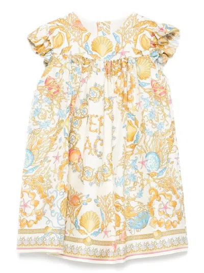 Versace Kids' Barocco Print Dress In Multi