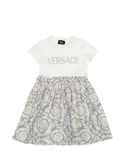 Versace Kids' Barocco-print Dress In Multi