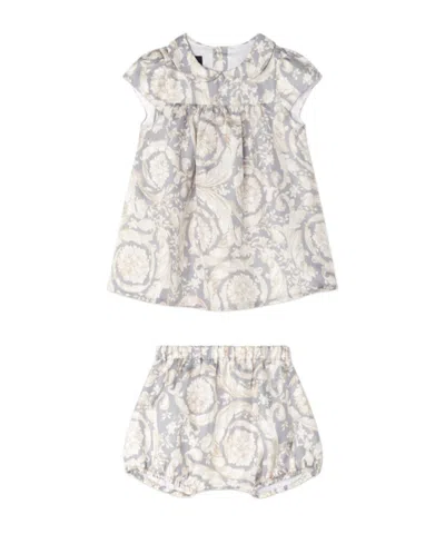 Versace Barocco-print Dress Set In White