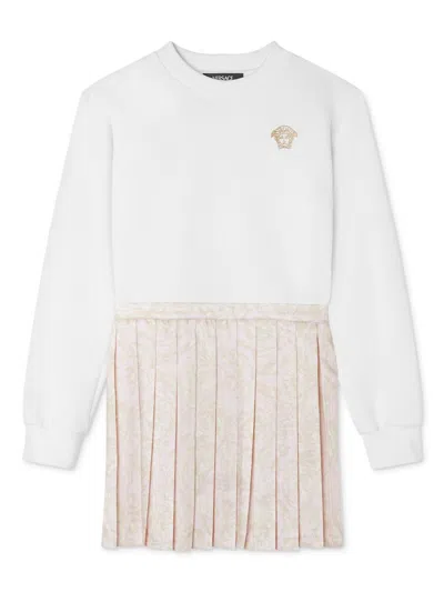 Versace Kids' Barocco-print Dress In Multicolor