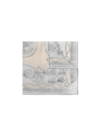 Versace Barocco-print Foulard In White
