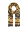 Versace Barocco Print Fringed Scarf In Multicolor