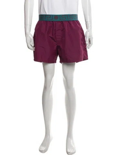 Pre-owned Versace Barocco Print Graphic Print Swim Trunks In Pink