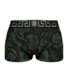 Versace Black Boxer Briefs With Barocco Print In Stretch Cotton Manb In Black