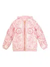 Versace Barocco-print Hooded Jacket In Pink