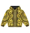 Versace Barocco Print Jacket In Nero+oro