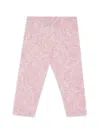 Versace Barocco-print Jersey-texture Leggings In Pink
