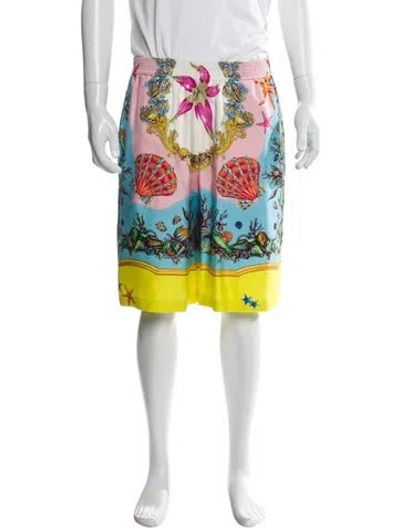 Pre-owned Versace Barocco Print Jogger Shorts In Pink