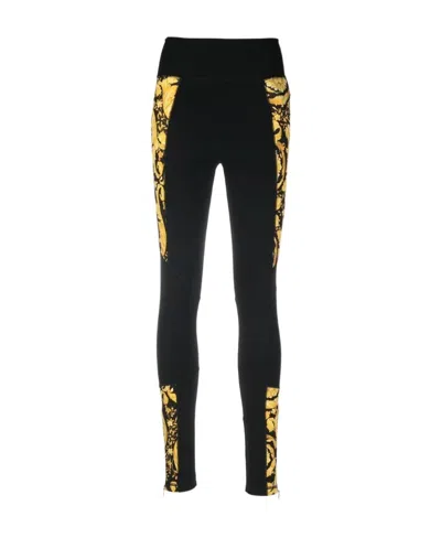 Versace Barocco-print Leggings In Black