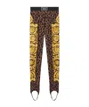 Versace Wild Barocco-print Stirrup Leggings In Brown