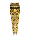 Versace Barocco-print Leggings In Yellow