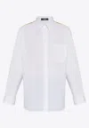 Versace Barocco Print Long-sleeved Shirt In White