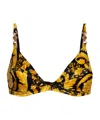 Versace Barocco-print Medusa-motif Bra In Brown