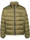 Versace Barocco-print Padded Jacket In Green