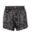 Versace Barocco-print Pajama Shorts In Black