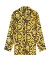 Versace Barocco-print Pajama Top In Multicolor