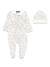 Versace Barocco-print Pajamas In Neutrals