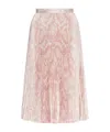 Versace Barocco-print Pleated Midi Skirt In Pink