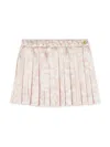 Versace Barocco-print Pleated Miniskirt In Pink
