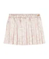 Versace Barocco-print Pleated Miniskirt In White
