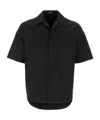 Versace Barocco-printed Short-sleeved Poplin Shirt In Black