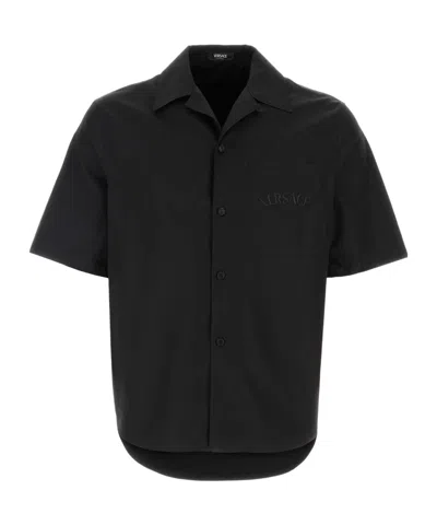 VERSACE VERSACE BAROCCO-PRINTED SHORT-SLEEVED POPLIN SHIRT