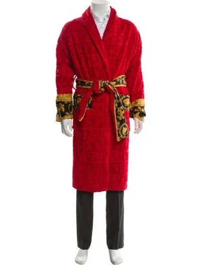 Pre-owned Versace Barocco Print Printed Robe In Red